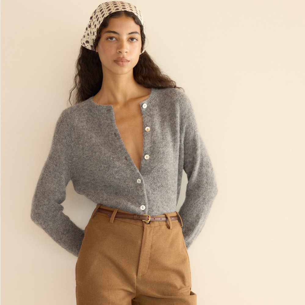 Doen Petra Cardigan in Dark Heather Grey
